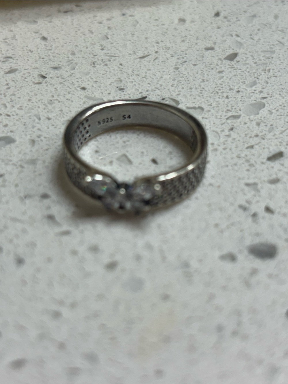 Silver Butterfly Accent Pavé Band Ring - Picture 2 of 5
